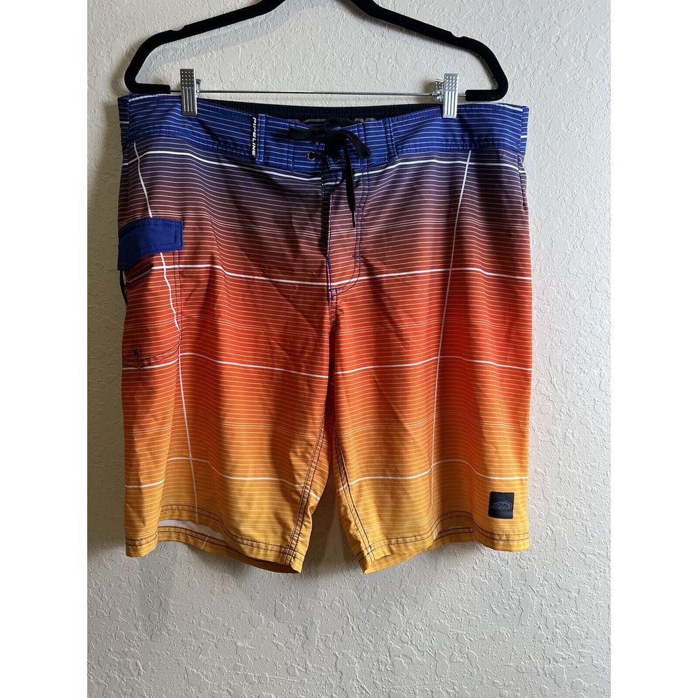 Y2K Pipeline Board Shorts Mens 36‎ Stripes Surfing Swim Trunks Pocket  Grunge